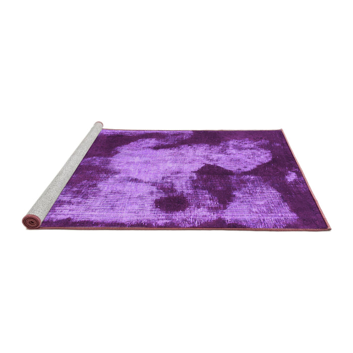 Sideview of Machine Washable Abstract Purple Modern Area Rugs, wshabs989pur
