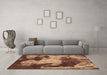 Machine Washable Abstract Brown Modern Rug in a Living Room,, wshabs989brn