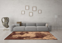 Machine Washable Abstract Brown Modern Rug, wshabs989brn