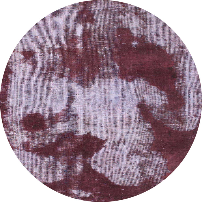 Round Abstract Purple Modern Rug, abs989