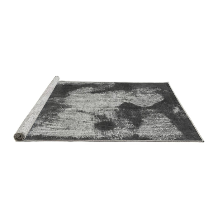Sideview of Machine Washable Abstract Gray Modern Rug, wshabs989gry