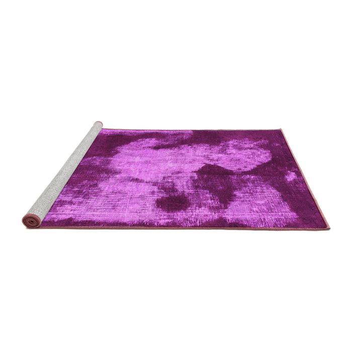 Sideview of Machine Washable Abstract Pink Modern Rug, wshabs989pnk