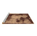 Sideview of Machine Washable Abstract Brown Modern Rug, wshabs989brn