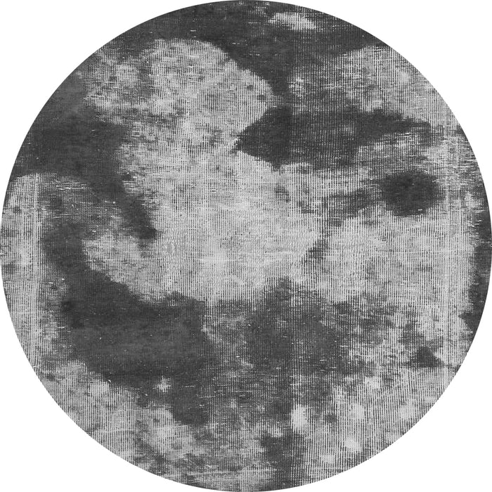 Round Machine Washable Abstract Gray Modern Rug, wshabs989gry