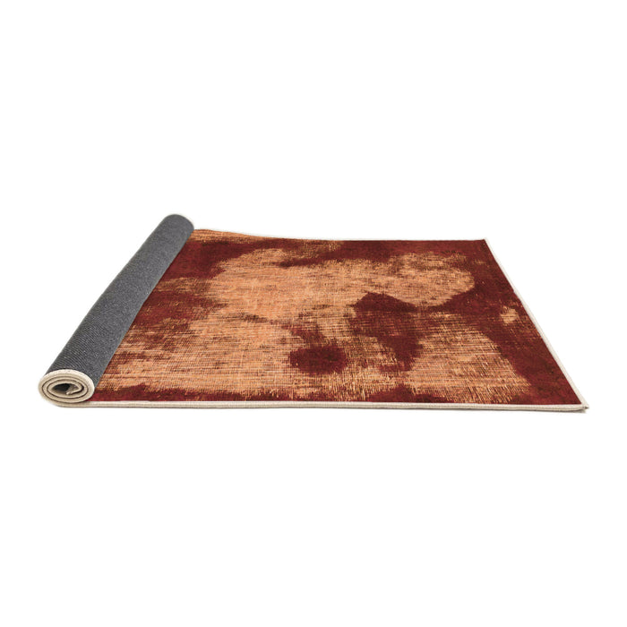 Sideview of Abstract Orange Modern Rug, abs989org