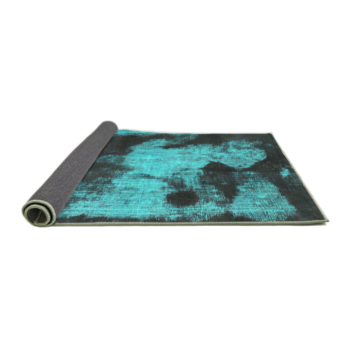 Sideview of Abstract Turquoise Modern Rug, abs989turq