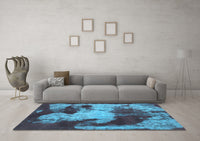 Machine Washable Abstract Light Blue Modern Rug, wshabs989lblu