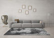 Machine Washable Abstract Gray Modern Rug in a Living Room,, wshabs989gry