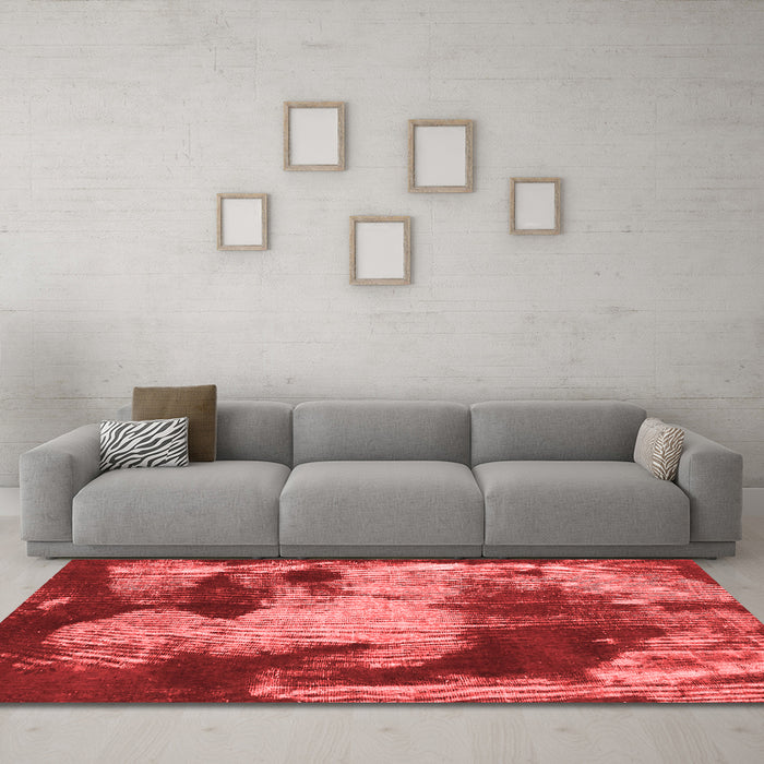 Modern Red Washable Rugs