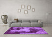 Machine Washable Abstract Purple Modern Area Rugs in a Living Room, wshabs989pur