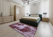 Abstract Purple Modern Rug in a Bedroom, abs989