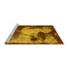 Sideview of Machine Washable Abstract Yellow Modern Rug, wshabs989yw