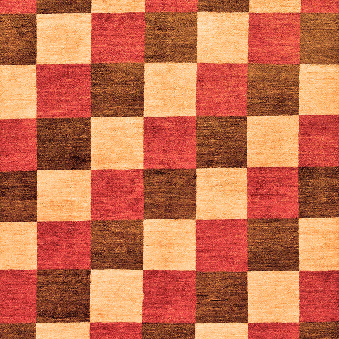 Checkered Orange Modern Rug, abs98org