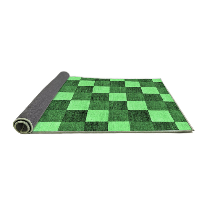 Sideview of Checkered Emerald Green Modern Rug, abs98emgrn