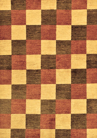 Checkered Brown Modern Rug, abs98brn