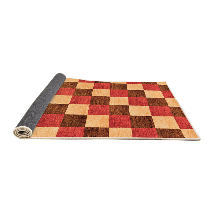 Sideview of Checkered Orange Modern Rug, abs98org