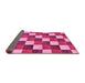 Sideview of Checkered Pink Modern Rug, abs98pnk