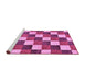 Sideview of Machine Washable Checkered Purple Modern Area Rugs, wshabs98pur