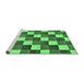 Sideview of Machine Washable Checkered Emerald Green Modern Area Rugs, wshabs98emgrn