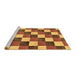 Sideview of Machine Washable Checkered Brown Modern Rug, wshabs98brn