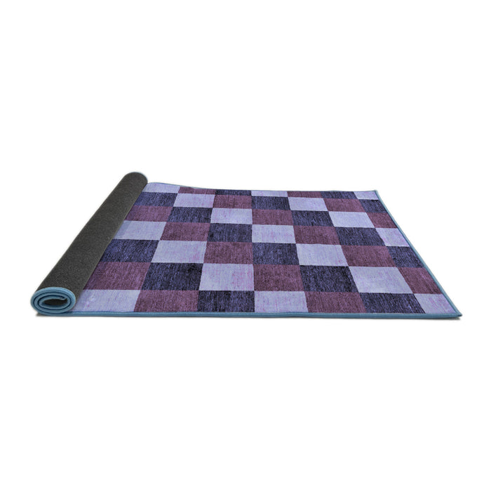 Sideview of Checkered Blue Modern Rug, abs98blu
