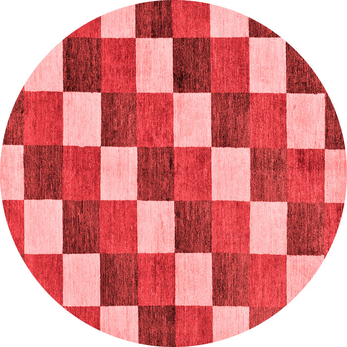 Machine Washable Checkered Red Modern Rug, wshabs98red