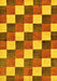 Machine Washable Checkered Yellow Modern Rug, wshabs98yw