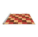 Sideview of Machine Washable Checkered Orange Modern Area Rugs, wshabs98org