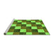 Sideview of Machine Washable Checkered Green Modern Area Rugs, wshabs98grn