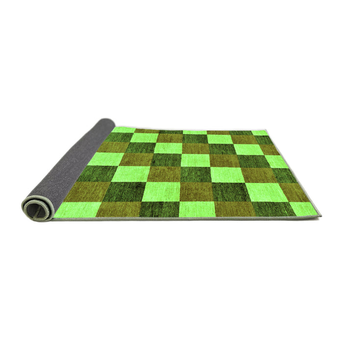 Sideview of Checkered Green Modern Rug, abs98grn