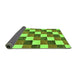 Sideview of Checkered Green Modern Rug, abs98grn