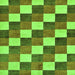 Square Machine Washable Checkered Green Modern Area Rugs, wshabs98grn