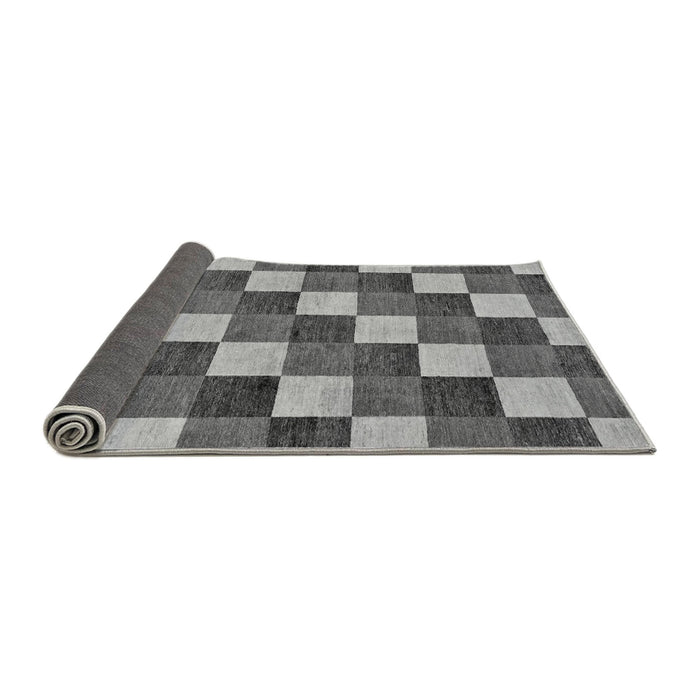 Sideview of Checkered Gray Modern Rug, abs98gry