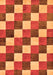 Machine Washable Checkered Orange Modern Area Rugs, wshabs98org