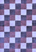 Machine Washable Checkered Blue Modern Rug, wshabs98blu