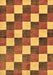 Machine Washable Checkered Brown Modern Rug, wshabs98brn