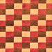 Square Checkered Orange Modern Rug, abs98org