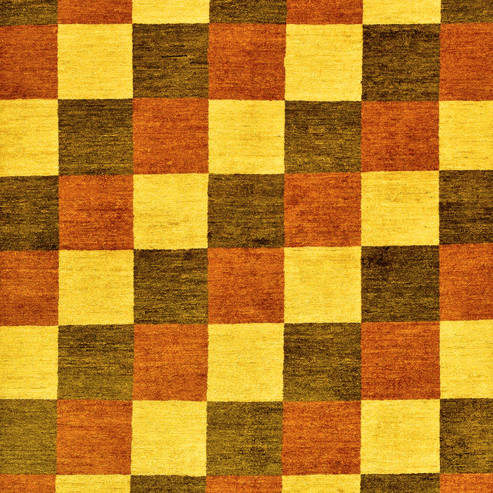 Checkered Yellow Modern Rug, abs98yw