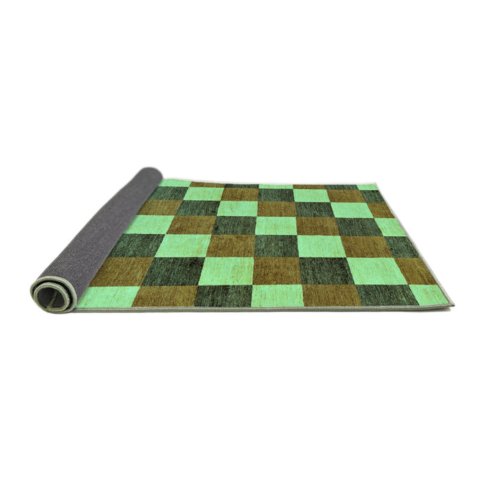 Sideview of Checkered Turquoise Modern Rug, abs98turq