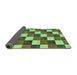 Sideview of Checkered Turquoise Modern Rug, abs98turq