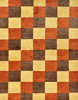 Abstract Yellow Checkered Rug, abs98