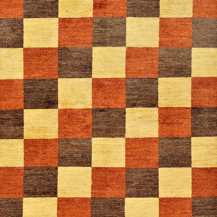 Abstract Yellow Checkered Rug, abs98