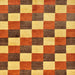 Square Abstract Yellow Checkered Rug, abs98