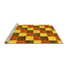 Sideview of Machine Washable Checkered Yellow Modern Rug, wshabs98yw