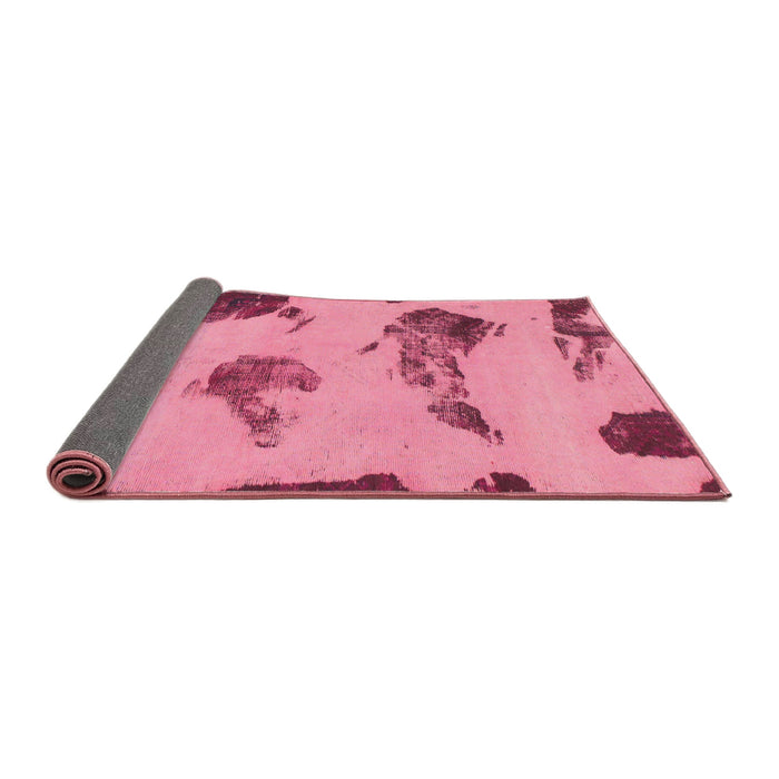 Sideview of Abstract Hot Pink Modern Rug, abs990