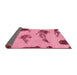 Sideview of Abstract Hot Pink Modern Rug, abs990