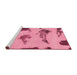 Sideview of Machine Washable Abstract Hot Pink Rug, wshabs990
