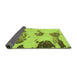 Sideview of Abstract Green Modern Rug, abs990grn