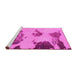 Sideview of Machine Washable Abstract Pink Modern Rug, wshabs990pnk