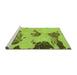 Sideview of Machine Washable Abstract Green Modern Area Rugs, wshabs990grn